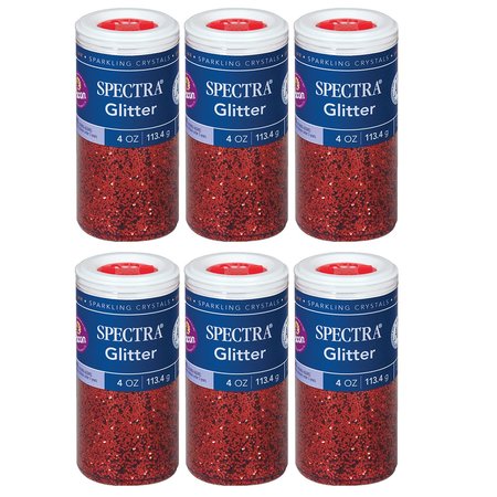 SPECTRA Glitter, Red, 4 oz. Per Jar, 6PK P91640